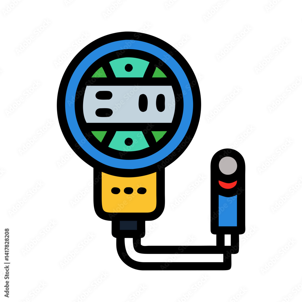 Aufkleber digital display icon with sensor on black background