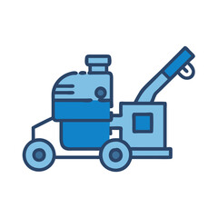 Blue tow truck vector icon with black background