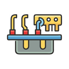 Industrial wastewater treatment system, cartoon style, technology concept