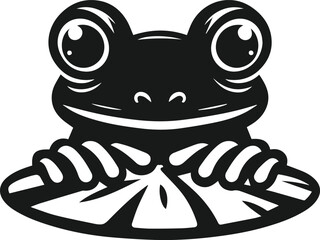 Silhouette of a vector animal frog
