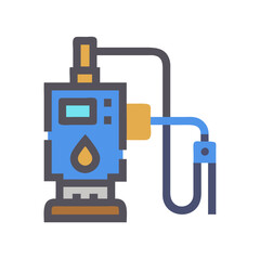 Oil Refinery Icon - Industrial Process Symbol Illustration