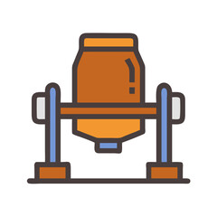 Isolated icon illustration of a cement mixer machine