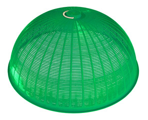 Plastic mesh food cover used to protect food from insects on a transparent background