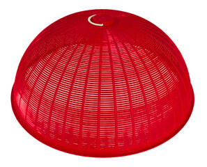 Plastic mesh food cover, used to protect food from insects, on a transparent background