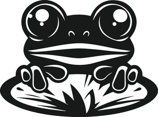 Silhouette of a vector animal frog