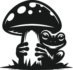 Silhouette of a vector animal frog