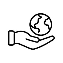 Hand Offering Globe for Support Icon Design