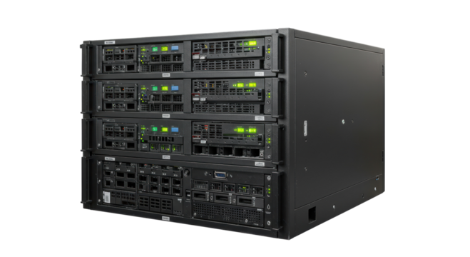 Isolated Server Rack Network Technology Data Storage System