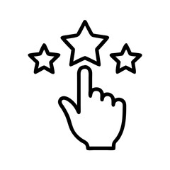 Hand Pointing at Star Feedback Icon Design