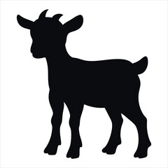 Baby goat kid a small cute goat silhouette
