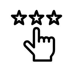 Hand Pointing at Star Rating Icon Design