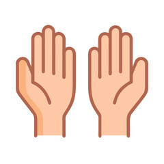 Hands Raised in Prayer Gesture Icon Design