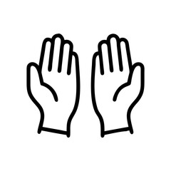 Hands Raised in Prayer Gesture Icon Design