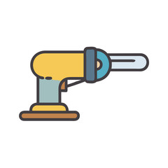 Welding Torch Icon on Black Background Illustration