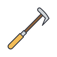 Halligan bar icon. Firefighter rescue tool isolated illustration