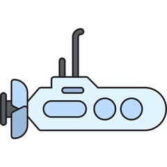 Submarine single vector illustration icon
