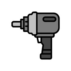 Isolated Illustration of a Cordless Power Drill Tool