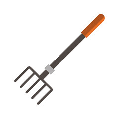 Simple cartoon illustration of a garden rake tool