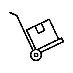 Hand Trolley Carrying Box Package Icon Design