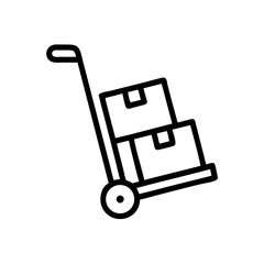 Hand Trolley Carrying Stacked Boxes Icon Design