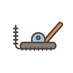 Vintage manual lawn aerator illustration on black background