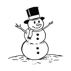 snowman with broom