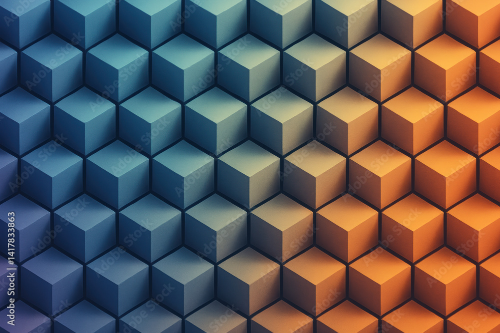Aufkleber this isometric grid cubes reflects strategic business decision-making highlighting innovation and ef