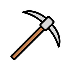 Minimalist Pickaxe Icon on Black Background Design Vector