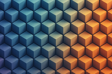 This isometric grid cubes reflects strategic business decision-making highlighting innovation and efficient growth through structured design and subtle lighting