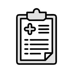 Health Report on Medical Clipboard Icon Design