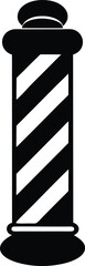 Classic Barber Pole in Black | Vintage Grooming Symbol Vector for Print & Cut Design