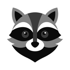 raccoon head vector art illustration
