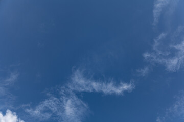 Blue Sky Filled with Fluffy White Clouds