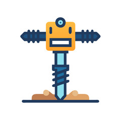 Auger drilling ground tool illustration, construction and digging