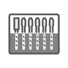 Lock Picking Tools Set, Gray Scale Vector Illustration