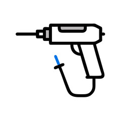 Abstract minimalist illustration with blue and gray shapes