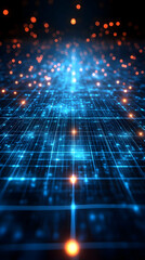 Obraz premium Abstract 3D Grid Network Background