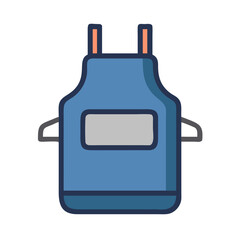 Blue apron vector icon for cooking or work