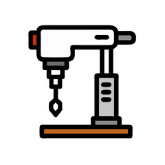 Minimalist Impact Driver Illustration on Black Background Image