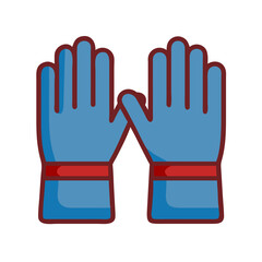 Obraz premium Blue and Red Protective Gloves on Black Background