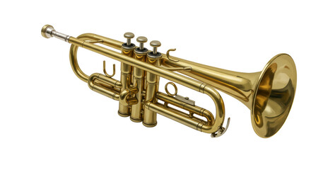 Obraz premium Isolated Brass Trumpet with Valves and Mouthpiece