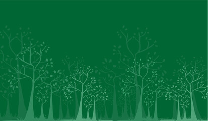 green tree silhouette background vector