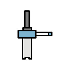 Abstract Tower Illustration on Black Background, Minimalist Design