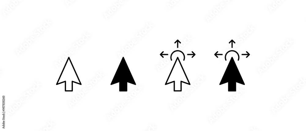 Poster computer mouse click cursor black arrow icons set. cursor icon. mouse click cursor collection.