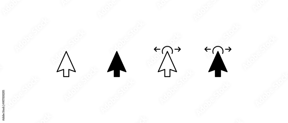 Fototapete Computer mouse click cursor black arrow icons set. Cursor icon. Mouse click cursor collection.