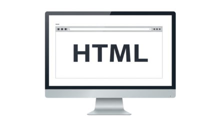 Isolated Computer Screen Displaying HTML Text