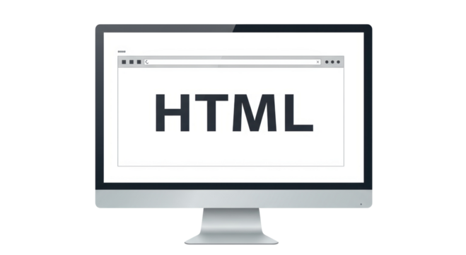 Isolated Computer Screen Displaying HTML Text