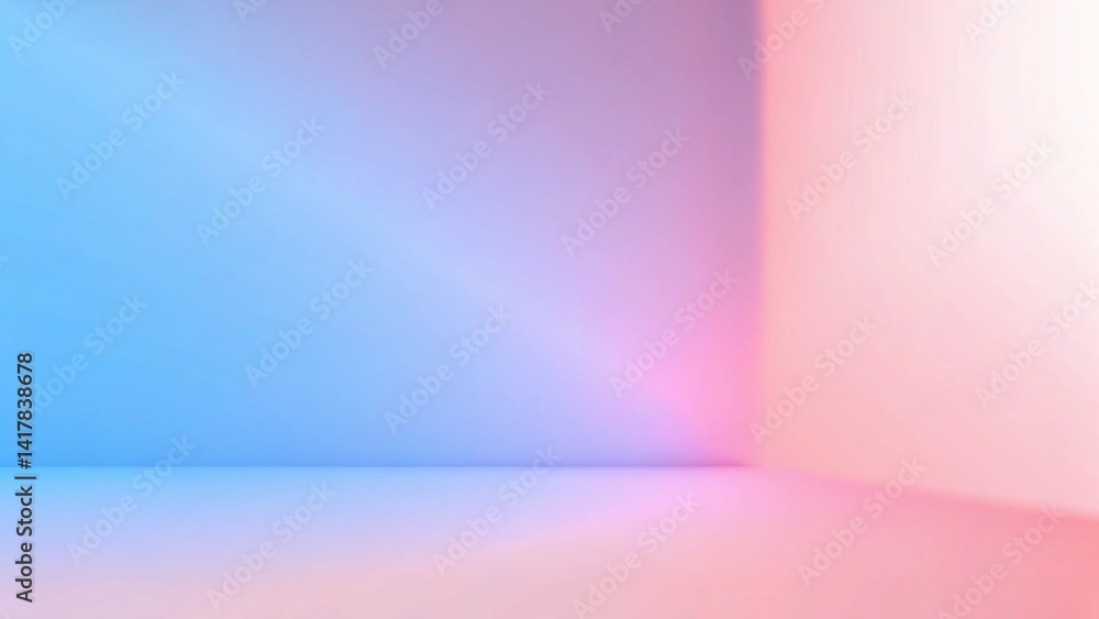 Poster Minimalist pink and blue abstract gradient with space for text, soft modern background design ideal for branding, posters, flyers, digital art, web design, and elegant contemporary visuals
