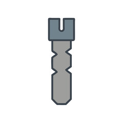 Gray slotted key icon on black background illustration