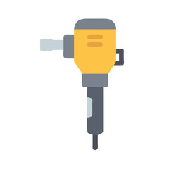 Yellow and Gray Jackhammer Construction Tool Illustration